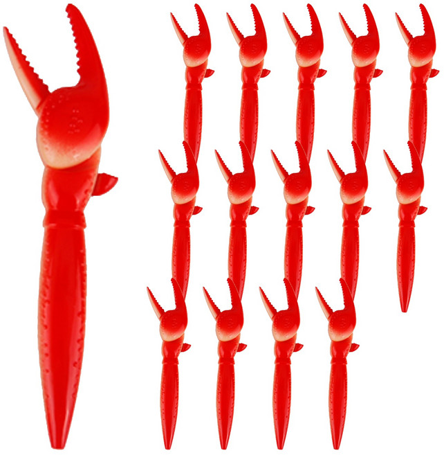 인디케이 갓잡은 랍스타 집게 볼펜, 빨강, 15개