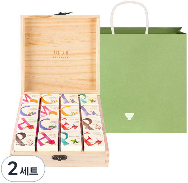 쌍계명차 큐브 우드 선물세트, 16P, 2세트