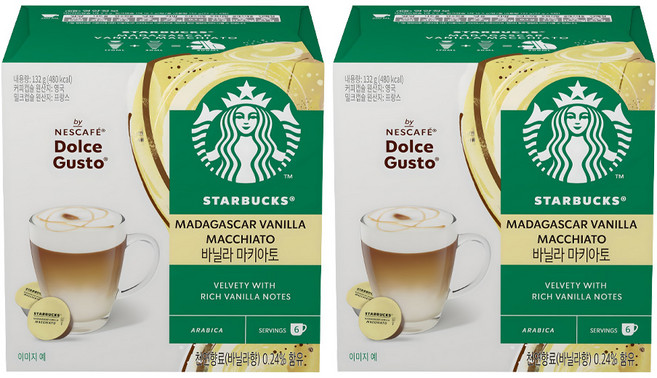 돌체구스토 스타벅스 바닐라 마키아토 캡슐커피, 22g, 6개입, 2개