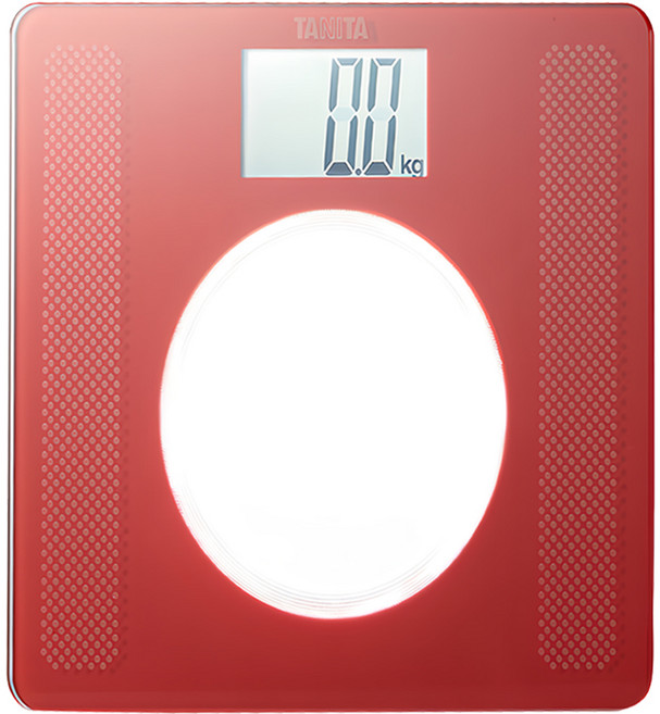 TANITA 塔尼達 大螢幕超薄電子體重計 1.4~1.7kg, HD-381, 紅色, 1個