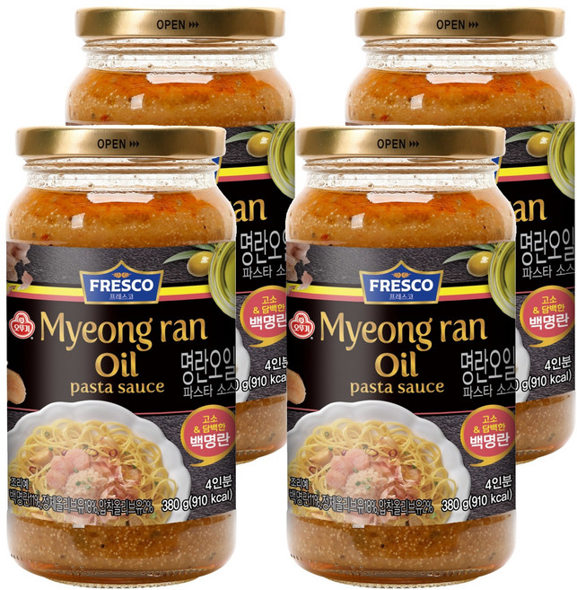 OTOKI 不倒翁 Fresco明太子橄欖油義大利麵醬, 4個, 380g