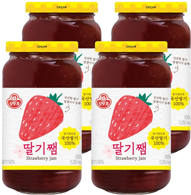 오뚜기 딸기쨈, 500g, 4개