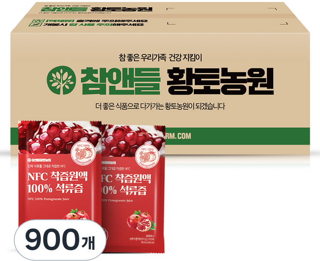 참앤들황토농원 NFC 착즙원액 100% 석류즙, 70ml, 900개