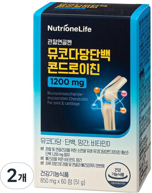 Nutrione 關節軟骨黏多醣蛋白軟骨素 51g, 60錠, 2個