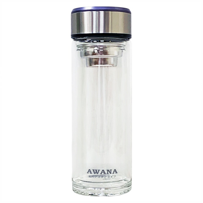 AWANA 耐熱雙層玻璃摩登杯 GL-350, 1個, 透明色, 350ml