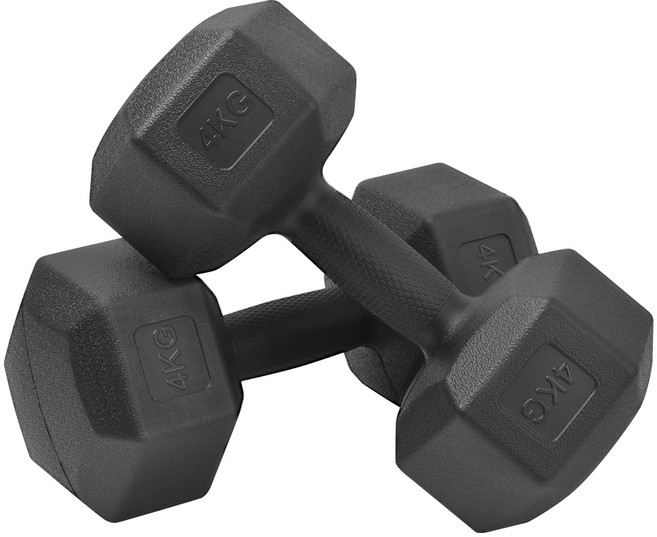 코멧 스포츠 육각 덤벨 아령 블랙, 4kg, 2개