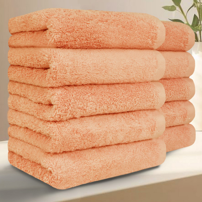 테리크 프리미엄 먼지없는 호텔 수건 200g 40수 코마사 면, 살구, 10개