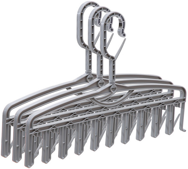 모나코올리브 양말정리 건조 옷걸이 3p, 그레이