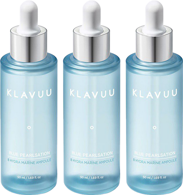 KLAVUU 克拉優 藍珍珠 海洋八杯水 膠原保濕安瓶, 50ml, 3瓶