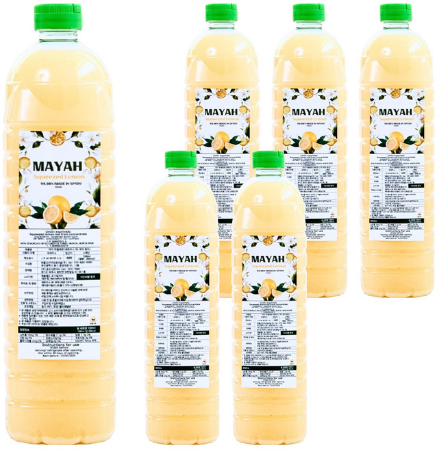 마야 NFC 레몬즙 주스, 6개, 1L