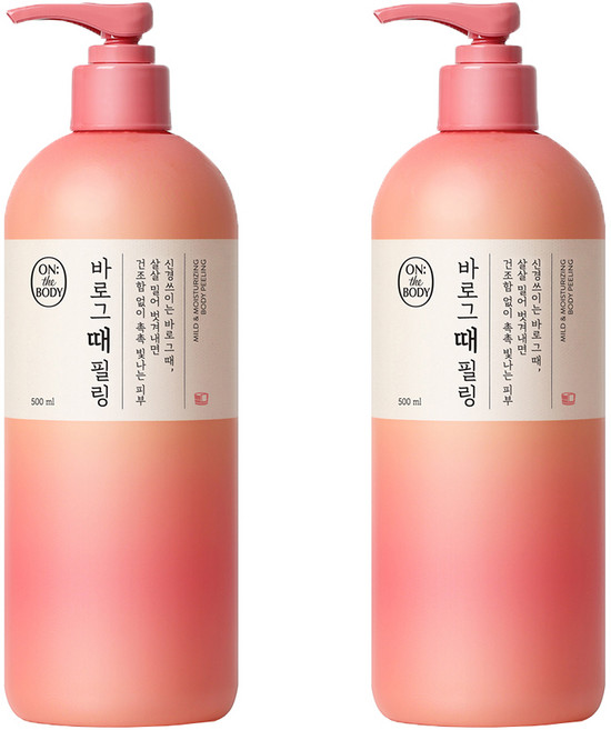 온더바디 바로그때필링 바디스크럽 로즈향, 500ml, 2개