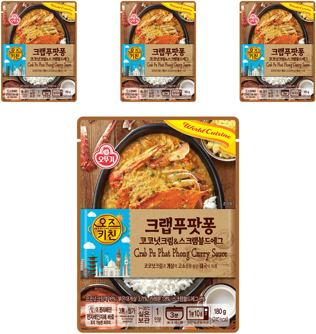오뚜기 오즈키친 크랩푸팟퐁, 180g, 4개