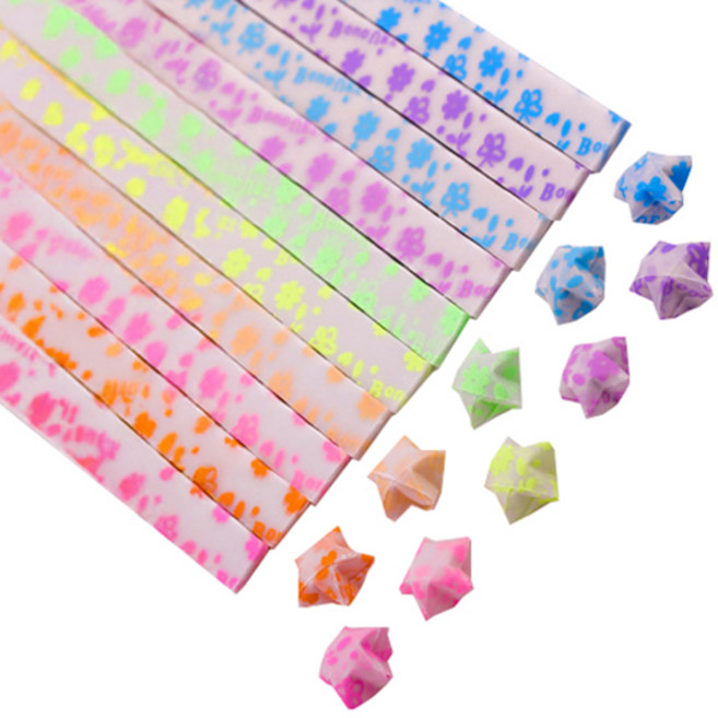 미소로운 이벤트 양면 별 종이접기 멀티페이퍼 야광 나비꽃, 210개, 10색