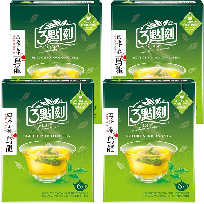 3點1刻 四季春烏龍茶, 3.5g, 6包, 4盒