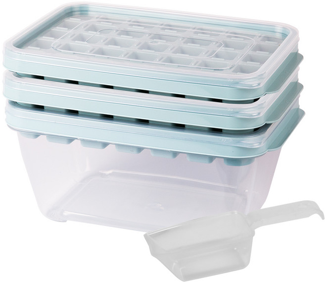 나누담 아이스 트레이 35구 3p + 보관통 + 스쿱 세트, 민트, 1세트