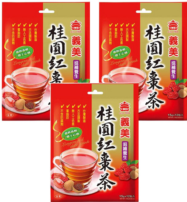 義美 桂圓紅棗茶, 15g, 12包, 3袋