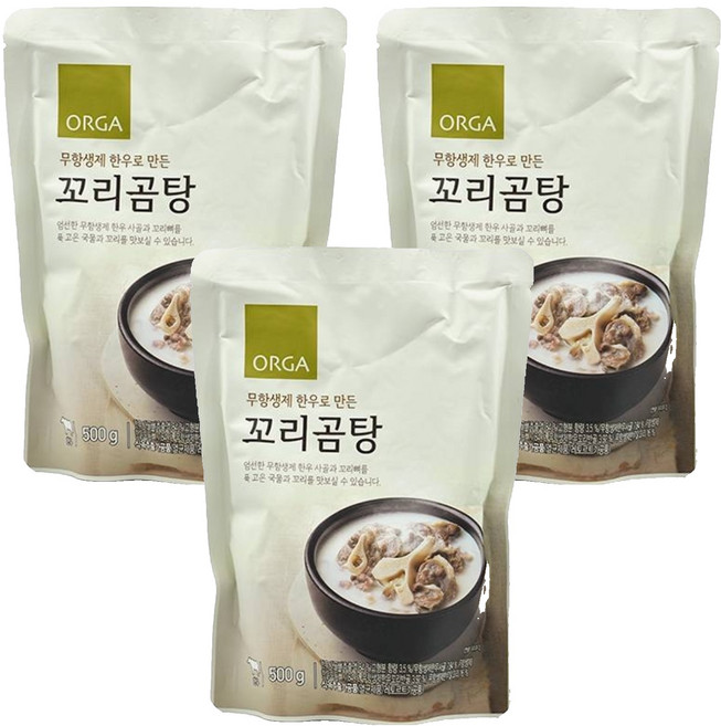 올가홀푸드 꼬리곰탕, 500g, 3개