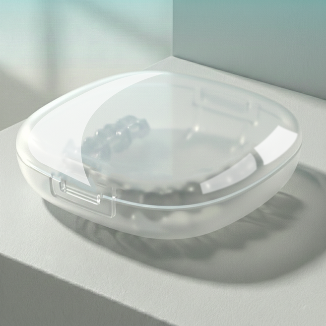 모바이브 휴대용 틀니 치아 투명 교정기 케이스 MV-CASE-001, 화이트, 1개