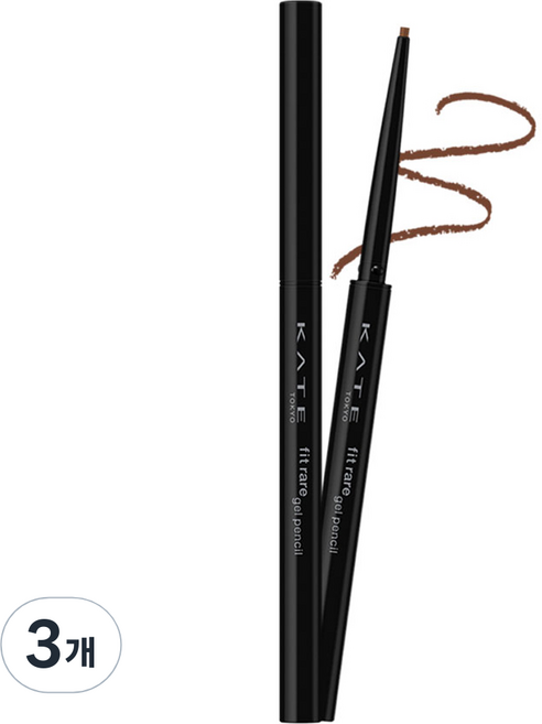 케이트 핏 레어 젤 펜슬 0.08g, BR-1 젤브라운, 3개