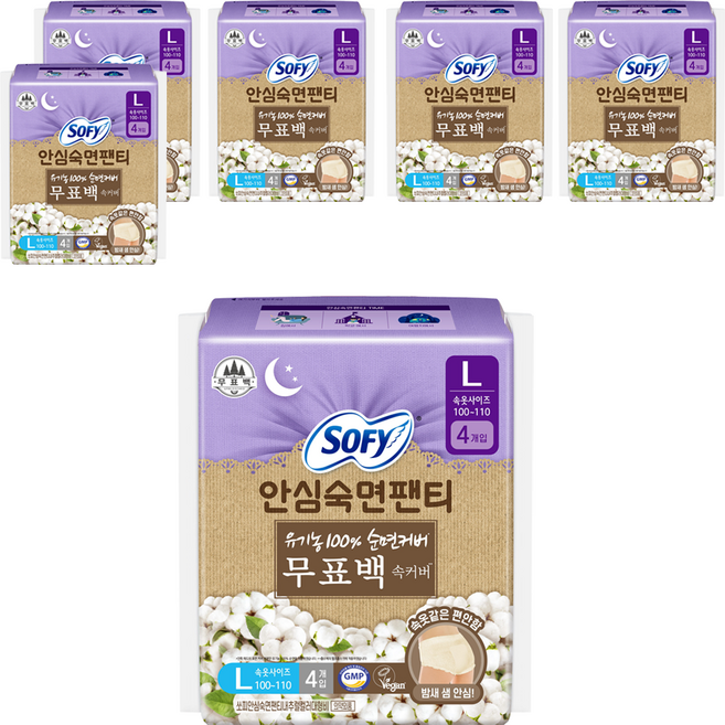 쏘피 안심숙면팬티 입는 오버나이트, 4개입, 6개