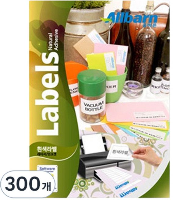 올바른라벨 흰색라벨 레이저 잉크젯공용, 24칸, 300개