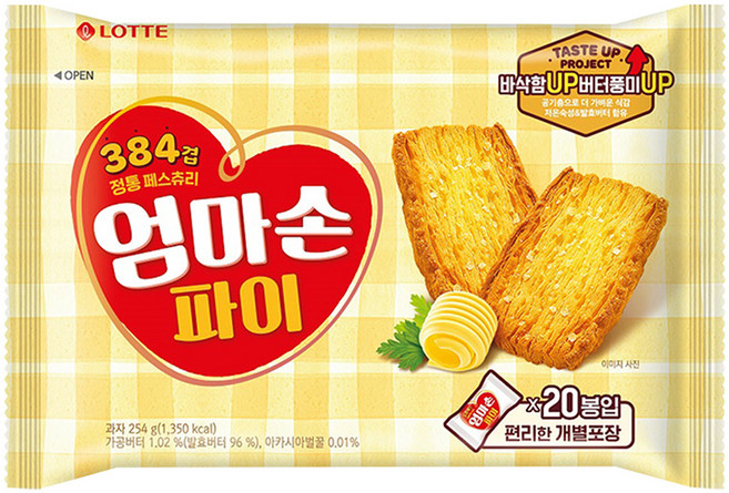 LOTTE 樂天 千層派餅乾 254g, 1袋