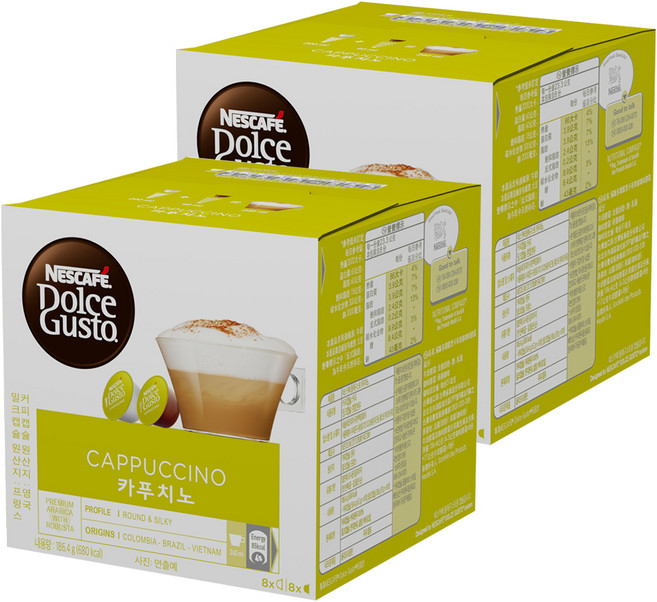 네스카페 돌체구스토 카푸치노 캡슐커피, 6.3g, 16개입, 2개