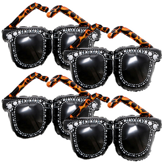 타이탄 프리미엄 생일 파티 미러볼 풍선, 호피 안경, 4개