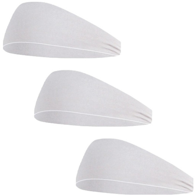 원티크 땀흡수 스포츠 헤어밴드, 화이트, 3개