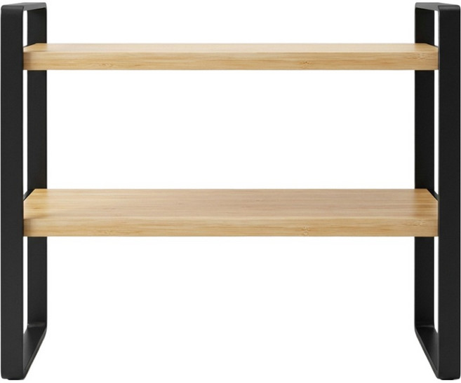 앞날창창 인테리어 책상위 수납 정리 선반, 블랙월넛, 2단