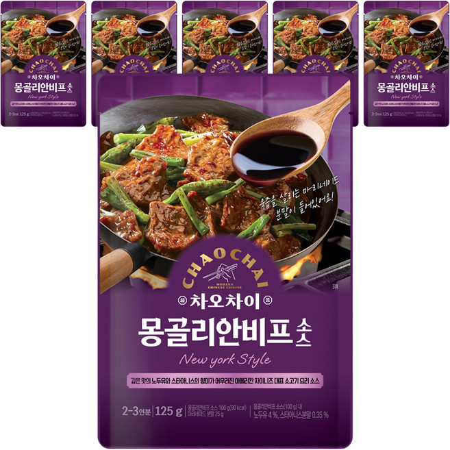 차오차이 몽골리안비프 소스, 125g, 6개