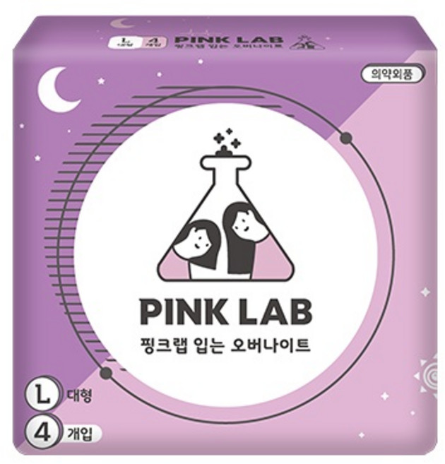 핑크랩 입는 오버나이트 대형, 팬티형, 4개입, 1개
