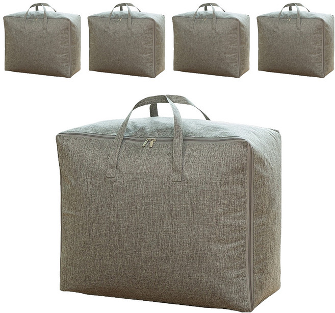 하늬통상 린넨 방수 이불정리함, 그레이, 특대형(60 x 50 x 26 cm), 5개