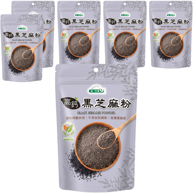 統一生機 高鈣黑芝麻粉, 300g, 6包
