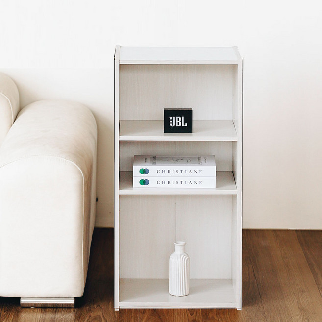 아이리스 높이조절 책 수납장 MDB-3K, 화이트, 3단