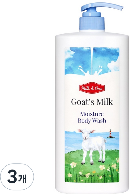 밀크앤듀 산양유 모이스처 바디워시, 1L, 3개