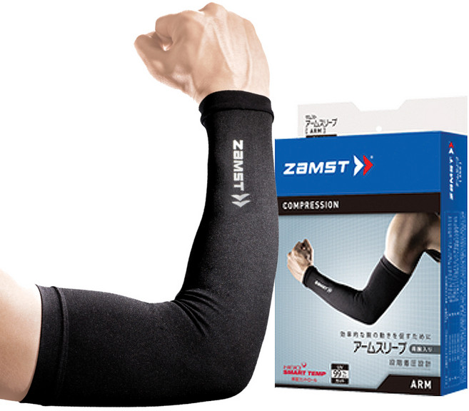 잠스트 컨디셔닝 서포터 암 슬리브, 1세트, 블랙