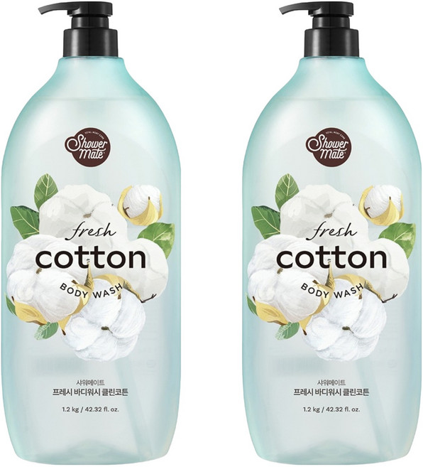 샤워메이트 바디워시 클린코튼, 1.2kg, 2개