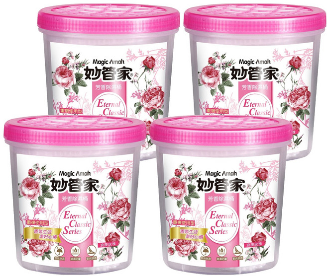 Magic Amah 妙管家 芳香除濕桶 浪漫玫瑰, 320g, 4桶