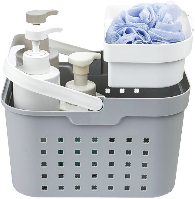 메종드아야 2단 물빠짐 목욕바구니, 그레이