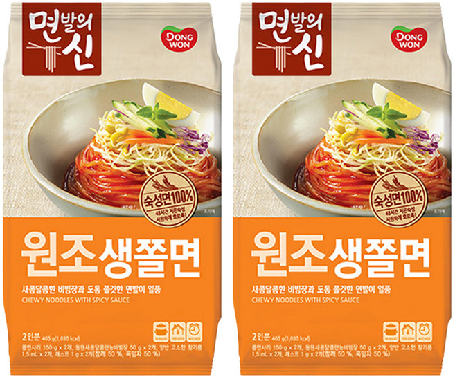 동원 면발의신 원조 생쫄면, 2개, 405g