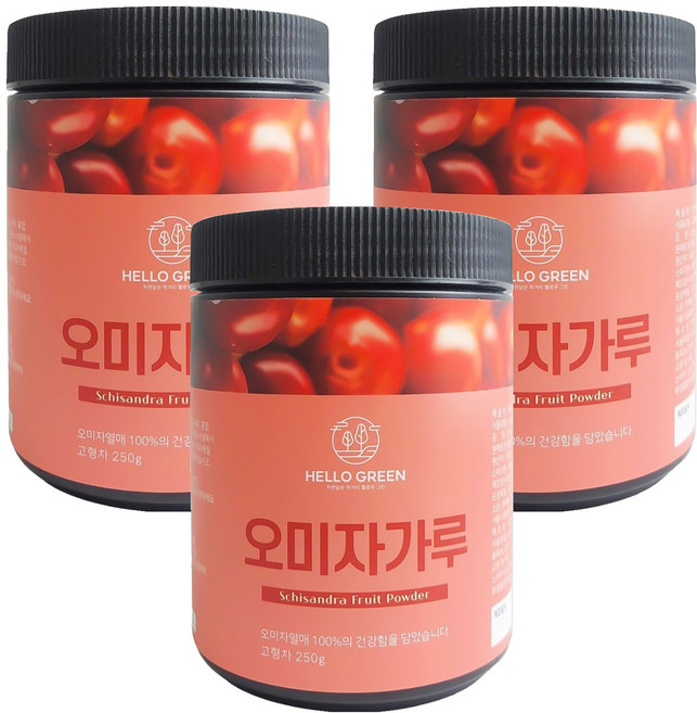 헬로우그린 오미자 가루, 250g, 3개