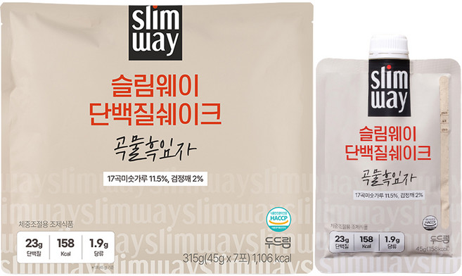 슬림웨이 단백질 쉐이크 곡물 흑임자 7p, 1개, 315g