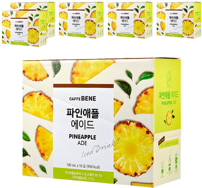 카페베네 파인애플 에이드, 190ml, 60개