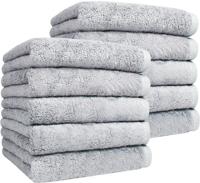 송월타월 라베나 수건 200g 뱀부얀, 라이트그레이, 10개