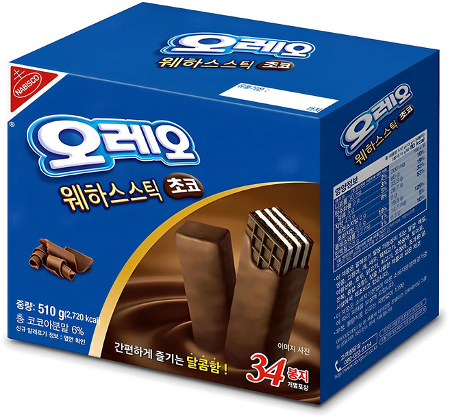 오레오 웨하스 스틱 초코, 510g, 1개