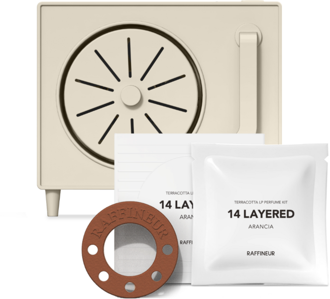라피네르 턴테이블 전자 디퓨저 세트, 베이지 + 아란치아, 1개