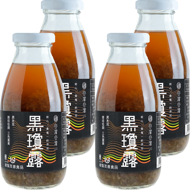 GULIUGULIU 谷溜谷溜 黑瓊露 黑木耳露, 295ml, 4罐