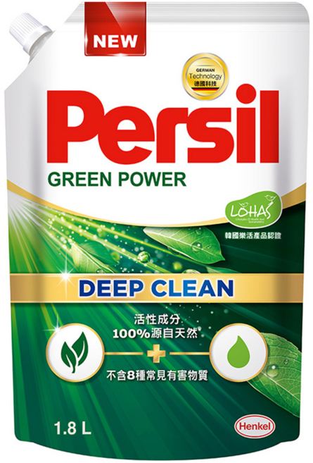 Persil 寶瀅 台灣公司貨 植純粹洗衣凝露補充包 6'S, 1.8L, 1入, 1袋
