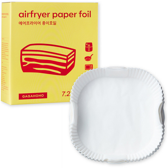 가가호호 에어프라이어 종이호일 사각 접시형, 90개입, 1개